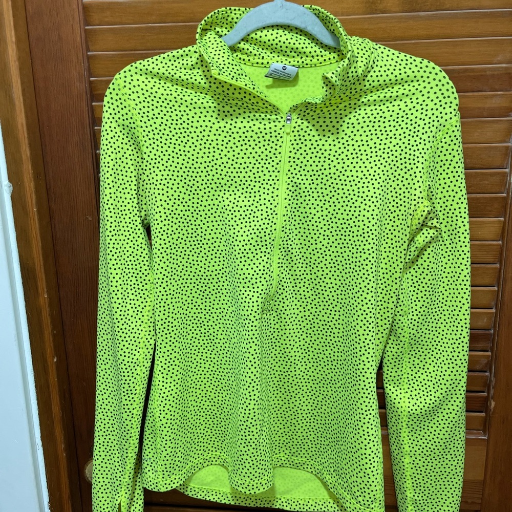 Nike Neon Yellow Polka Dot Top